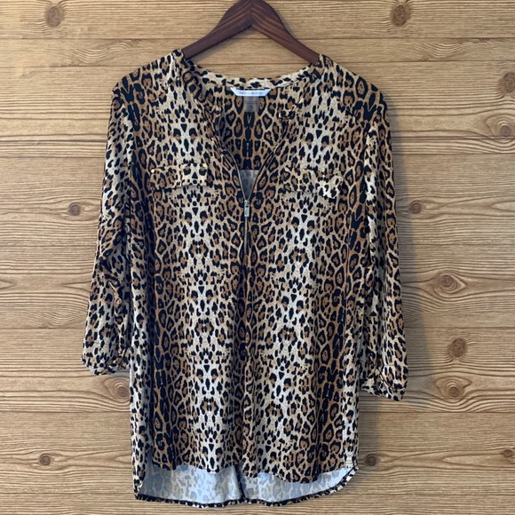 NYGARD LEOPARD CHEETAH TUNIC WILD ANIMAL PRINT LP - Picture 2 of 11